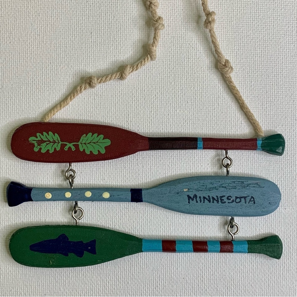 Cape Shore Canoe Boating Paddles Oars Hanging Ornament Wall Art Minnesota USA 6" - Picture 4 of 14
